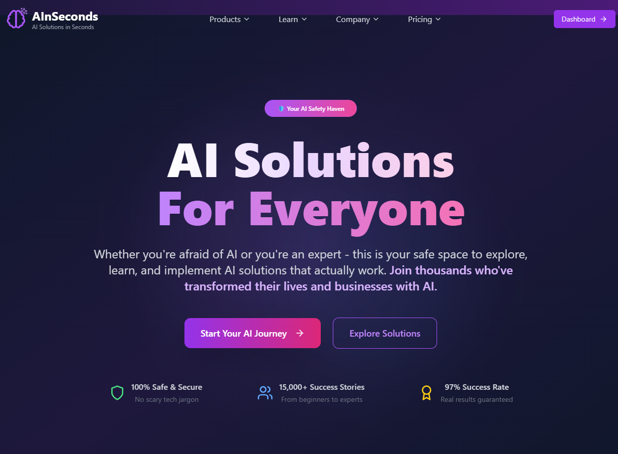 Preview do projeto AI in Seconds