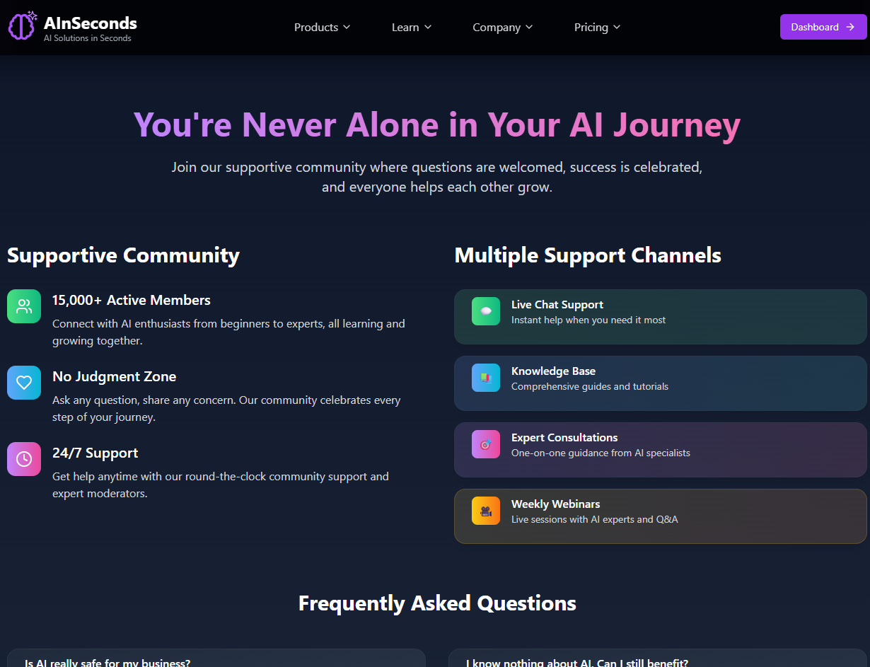 AI in Seconds tela extra