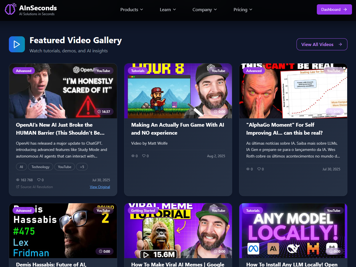 AI in Seconds tela extra