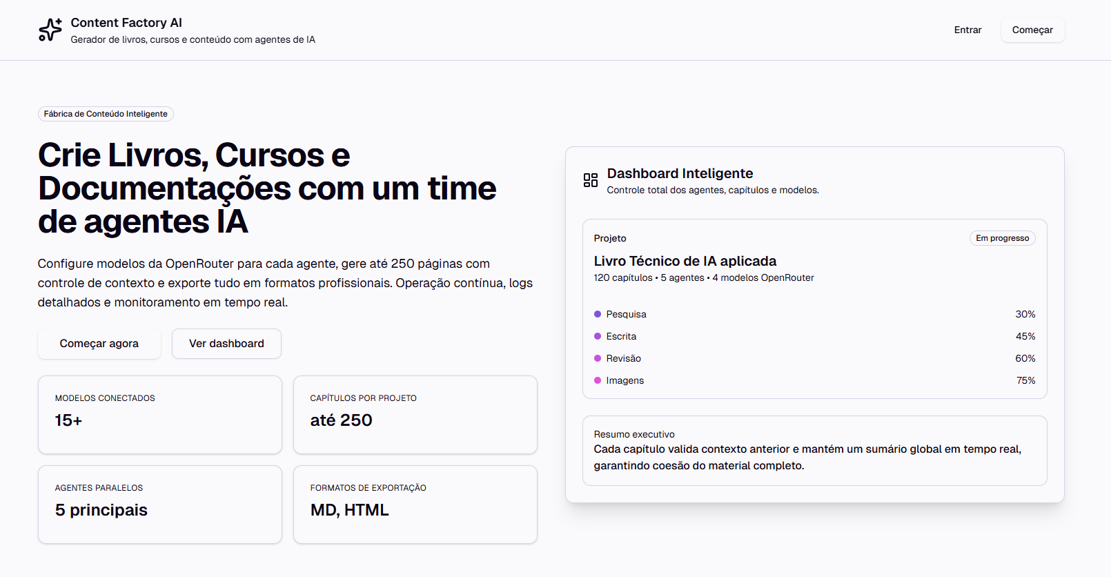 Preview do projeto Bookreator